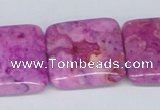 CAB284 15.5 inches 25*25mm square fuchsia crazy lace agate beads