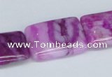 CAB287 15.5 inches 18*25mm rectangle fuchsia crazy lace agate beads
