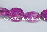 CAB291 15.5 inches 16mm flat round fuchsia crazy lace agate beads