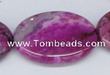 CAB298 15.5 inches 30*40mm oval fuchsia crazy lace agate beads