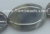 CAB355 15.5 inches 30*40mm oval grey agate gemstone beads wholesale