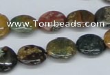 CAB366 15.5 inches 14mm flat round ocean agate gemstone beads