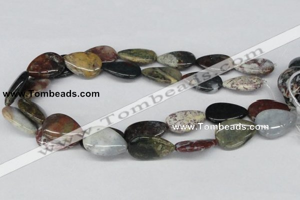 CAB368 15.5 inches 20*30mm flat teardrop ocean agate gemstone beads