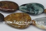 CAB369 15.5 inches 25*35mm flat teardrop ocean agate gemstone beads