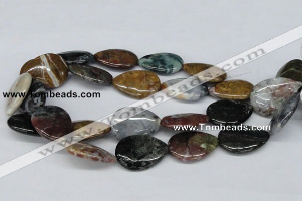 CAB369 15.5 inches 25*35mm flat teardrop ocean agate gemstone beads
