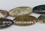 CAB374 15.5 inches 15*30mm oval ocean agate gemstone beads wholesale