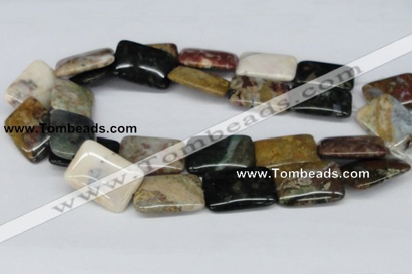 CAB377 15.5 inches 25*35mm rectangle ocean agate gemstone beads