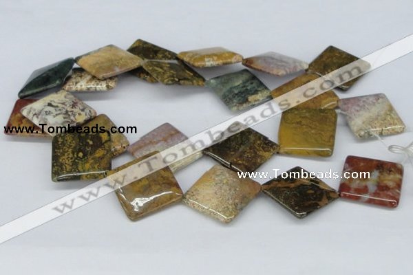 CAB379 15.5 inches 30*30mm diamond ocean agate gemstone beads