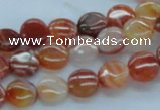 CAB488 15.5 inches 10mm flat round red agate beads wholesale