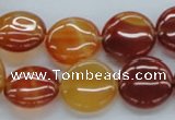 CAB490 15.5 inches 16mm flat round red agate beads wholesale