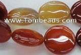 CAB491 15.5 inches 20mm flat round red agate beads wholesale