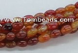 CAB518 15.5 inches 5*17mm rice red agate gemstone beads wholesale
