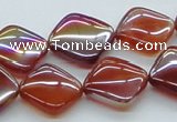 CAB537 15.5 inches 15*15mm diamond AB-color red agate beads