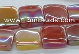 CAB539 15.5 inches 15*15mm square AB-color red agate beads wholesale