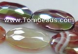 CAB542 15.5 inches 20*30mm faceted oval AB-color red agate beads