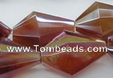 CAB545 15.5 inches 25*30mm faceted bicone AB-color red agate beads