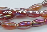 CAB546 15.5 inches 8*16mm rice AB-color red agate beads wholesale