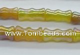 CAB548 15.5 inches 10*20mm bamboo-joint AB-color red agate beads