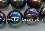 CAB555 15.5 inches 18mm round AB-color black agate beads wholesale