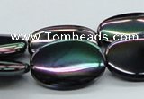 CAB559 15.5 inches 18*25mm oval AB-color black agate beads wholesale