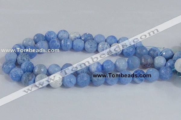 CAB652 15.5 inches 16mm faceted round fire crackle agate beads