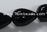 CAB742 15.5 inches 18*24mm teardrop black agate gemstone beads
