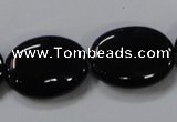 CAB762 15.5 inches 18*25mm oval black agate gemstone beads wholesale