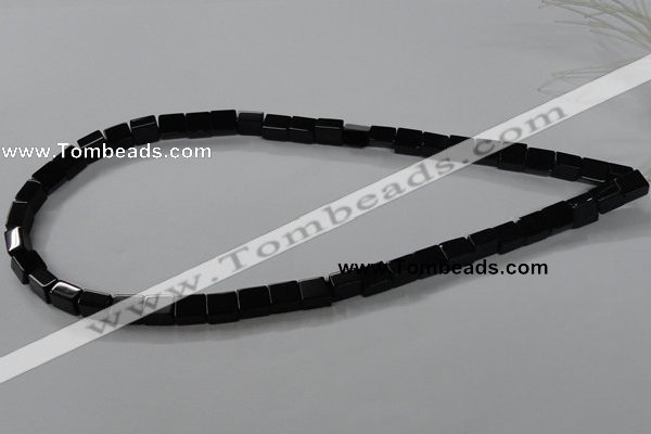 CAB840 15.5 inches 5*7*8mm cuboid black agate gemstone beads wholesale