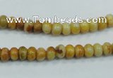 CAB932 15.5 inches 4*6mm rondelle yellow crazy lace agate beads