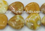 CAB942 15.5 inches 20*20mm heart yellow crazy lace agate beads