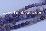 CAB965 15.5 inches 4mm round purple crazy lace agate beads
