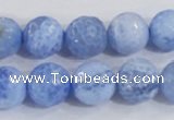 CAB974 15.5 inches 12mm faceted round fire crackle agate beads