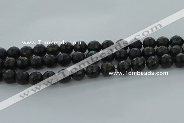 CAE38 15.5 inches 12mm faceted round astrophyllite beads wholesale