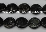 CAE46 15.5 inches 15mm flat round astrophyllite beads wholesale