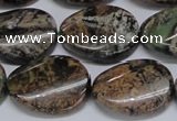 CAF138 15.5 inches 15*20mm twisted oval Africa stone beads