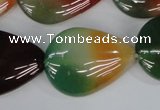 CAG1030 15.5 inches 22*30mm flat teardrop rainbow agate beads