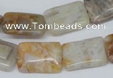 CAG1111 15.5 inches 13*18mm rectangle bamboo leaf agate beads