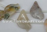 CAG1125 15.5 inches Top-drilled 14*25mm bird-shaped bamboo leaf agate beads