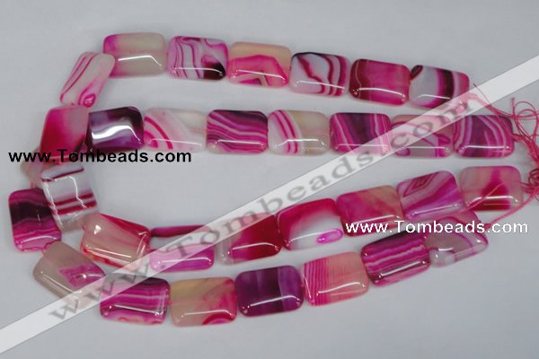 CAG1185 15.5 inches 18*25mm rectangle line agate gemstone beads