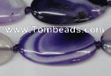 CAG1236 15.5 inches 20*40mm oval line agate gemstone beads