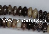 CAG1330 15.5 inches 6*12mm rondelle line agate gemstone beads