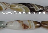 CAG1335 15.5 inches 12*40mm rice line agate gemstone beads