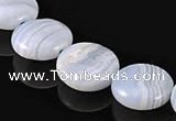 CAG135 coin 6*14mm blue lace agate gemstone beads Wholesale
