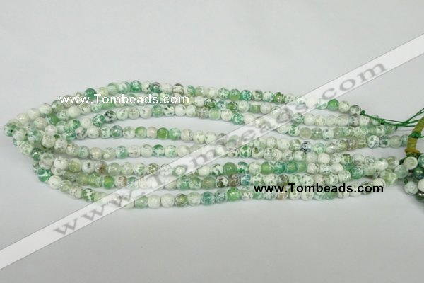 CAG1501 15.5 inches 6mm faceted round fire crackle agate beads