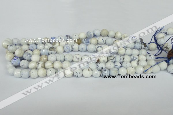 CAG1530 15.5 inches 10mm faceted round fire crackle agate beads