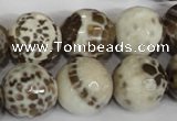 CAG1558 15.5 inches 16mm faceted round fire crackle agate beads