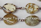 CAG1575 15.5 inches 15*20mm twisted oval fire crackle agate beads
