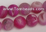 CAG1861 15.5 inches 14mm round matte druzy agate beads whholesale