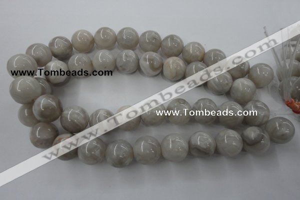 CAG1901 15.5 inches 18mm round grey agate beads wholesale