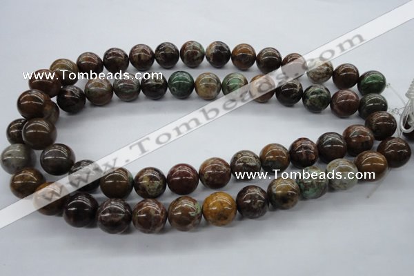 CAG1919 15.5 inches 14mm round green magic agate beads wholesale